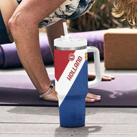 Custom Netherlands Football Tumbler With Handle Come On Holland