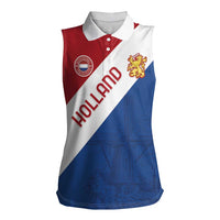 Custom Netherlands Football Women Sleeveless Polo Shirt Come On Holland
