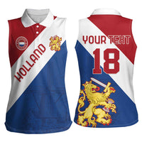 Custom Netherlands Football Women Sleeveless Polo Shirt Come On Holland
