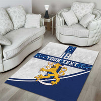 Custom Finland Football Area Rug Suomen jalkapallomaajoukkue