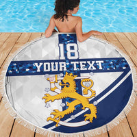 Custom Finland Football Beach Blanket Suomen jalkapallomaajoukkue
