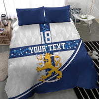 Custom Finland Football Bedding Set Suomen jalkapallomaajoukkue
