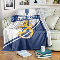 Custom Finland Football Blanket Suomen jalkapallomaajoukkue