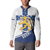 Custom Finland Football Button Sweatshirt Suomen jalkapallomaajoukkue