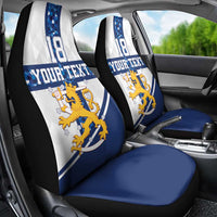 Custom Finland Football Car Seat Cover Suomen jalkapallomaajoukkue