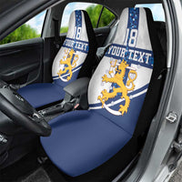 Custom Finland Football Car Seat Cover Suomen jalkapallomaajoukkue