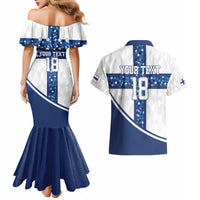Custom Finland Football Couples Matching Mermaid Dress and Hawaiian Shirt Suomen jalkapallomaajoukkue