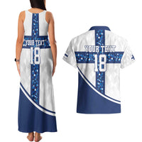 Custom Finland Football Couples Matching Tank Maxi Dress and Hawaiian Shirt Suomen jalkapallomaajoukkue