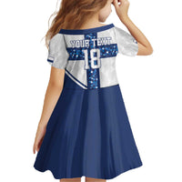 Custom Finland Football Family Matching Off The Shoulder Long Sleeve Dress and Hawaiian Shirt Suomen jalkapallomaajoukkue
