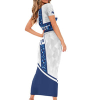 Custom Finland Football Family Matching Short Sleeve Bodycon Dress and Hawaiian Shirt Suomen jalkapallomaajoukkue