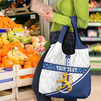 Custom Finland Football Grocery Bag Suomen jalkapallomaajoukkue