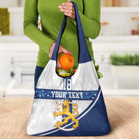 Custom Finland Football Grocery Bag Suomen jalkapallomaajoukkue