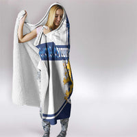 Custom Finland Football Hooded Blanket Suomen jalkapallomaajoukkue