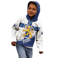 Custom Finland Football Kid Hoodie Suomen jalkapallomaajoukkue