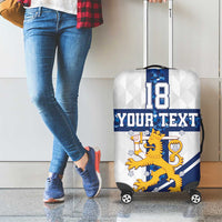 Custom Finland Football Luggage Cover Suomen jalkapallomaajoukkue