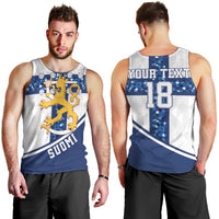 Custom Finland Football Men Tank Top Suomen jalkapallomaajoukkue