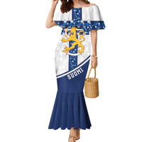 Custom Finland Football Mermaid Dress Suomen jalkapallomaajoukkue