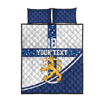 Custom Finland Football Quilt Bed Set Suomen jalkapallomaajoukkue