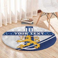 Custom Finland Football Round Carpet Suomen jalkapallomaajoukkue