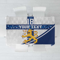 Custom Finland Football Tablecloth Suomen jalkapallomaajoukkue