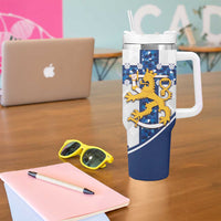 Custom Finland Football Tumbler With Handle Suomen jalkapallomaajoukkue