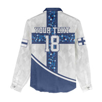 Custom Finland Football Women Casual Shirt Suomen jalkapallomaajoukkue