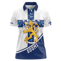 Custom Finland Football Women Polo Shirt Suomen jalkapallomaajoukkue