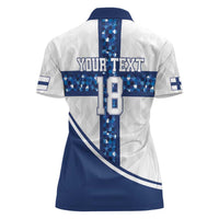 Custom Finland Football Women Polo Shirt Suomen jalkapallomaajoukkue