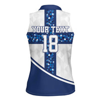 Custom Finland Football Women Sleeveless Polo Shirt Suomen jalkapallomaajoukkue