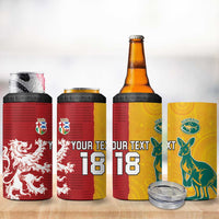 Custom British Lions Australia 4 in 1 Can Cooler Tumbler Unique Style - Wonder Print Shop