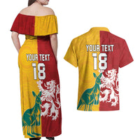 Custom British Lions Australia Couples Matching Off Shoulder Maxi Dress and Hawaiian Shirt Unique Style - Wonder Print Shop