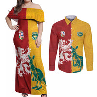 Custom British Lions Australia Couples Matching Off Shoulder Maxi Dress and Long Sleeve Button Shirt Unique Style - Wonder Print Shop