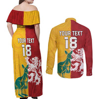 Custom British Lions Australia Couples Matching Off Shoulder Maxi Dress and Long Sleeve Button Shirt Unique Style - Wonder Print Shop