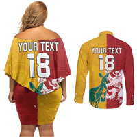 Custom British Lions Australia Couples Matching Off Shoulder Short Dress and Long Sleeve Button Shirt Unique Style - Wonder Print Shop