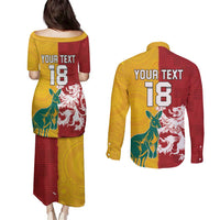 Custom British Lions Australia Couples Matching Puletasi and Long Sleeve Button Shirt Unique Style - Wonder Print Shop