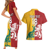 Custom British Lions Australia Couples Matching Short Sleeve Bodycon Dress and Hawaiian Shirt Unique Style - Wonder Print Shop