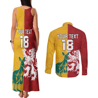 Custom British Lions Australia Couples Matching Tank Maxi Dress and Long Sleeve Button Shirt Unique Style - Wonder Print Shop