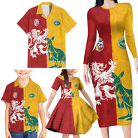 Custom British Lions Australia Family Matching Long Sleeve Bodycon Dress and Hawaiian Shirt Unique Style - Wonder Print Shop