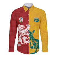Custom British Lions Australia Long Sleeve Button Shirt Unique Style - Wonder Print Shop