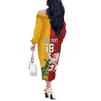 Custom British Lions Australia Off The Shoulder Long Sleeve Dress Unique Style - Wonder Print Shop