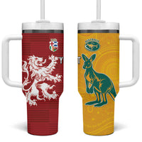 Custom British Lions Australia Tumbler With Handle Unique Style - Wonder Print Shop