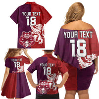 Custom British Lions Brumbies Family Matching Off Shoulder Short Dress and Hawaiian Shirt Unique Style - Wonder Print Shop
