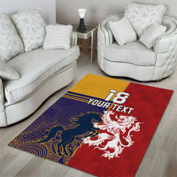 Custom British Lions Queensland Area Rug Unique Style - Wonder Print Shop