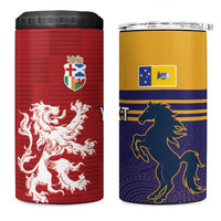 Custom British Lions Queensland 4 in 1 Can Cooler Tumbler Unique Style - Wonder Print Shop