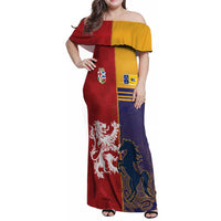 Custom British Lions Queensland Family Matching Off Shoulder Maxi Dress and Hawaiian Shirt Unique Style - Wonder Print Shop