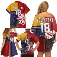 Custom British Lions Queensland Family Matching Off Shoulder Short Dress and Hawaiian Shirt Unique Style - Wonder Print Shop