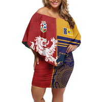 Custom British Lions Queensland Off Shoulder Short Dress Unique Style - Wonder Print Shop