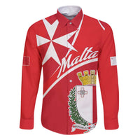 Personalized Malta Cross Coat Of Arms Family Matching Off The Shoulder Long Sleeve Dress and Hawaiian Shirt - Wonder Print Shop