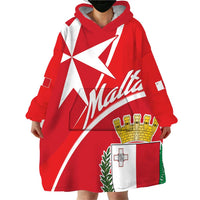 Personalized Malta Cross Coat Of Arms Wearable Blanket Hoodie - Wonder Print Shop