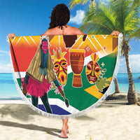 Personalized South Africa Heritage Day Beach Blanket With Traditional Dancer - Wonder Print Shop